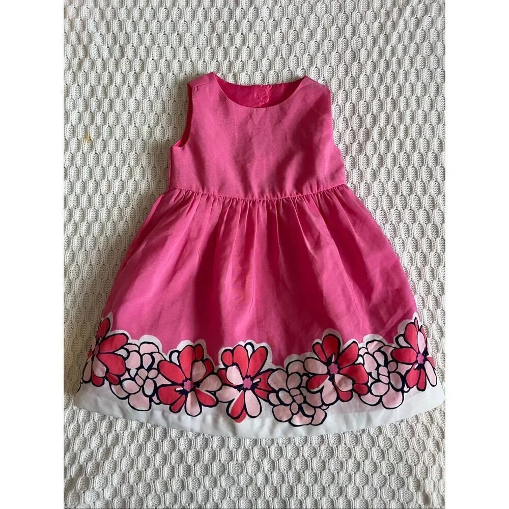 Gymboree Pink Floral Church Easter Dress Toddler Girls size 12-18 month